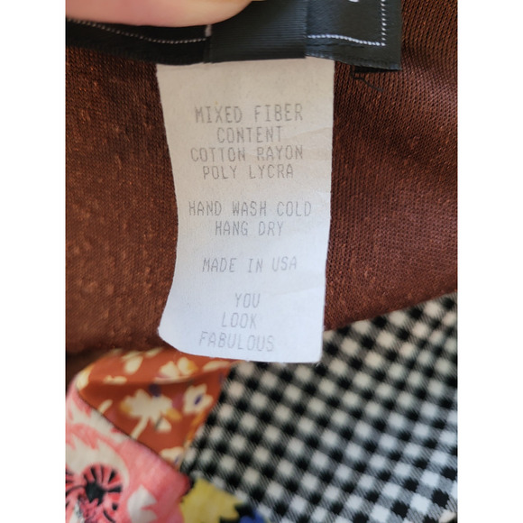 VTG Patchwork Open Front Artsy Cardigan Gray Large Waterfall Open Front USA Made - Picture 13 of 13